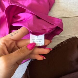 Fuchsia Pink Stretch Top - Size S